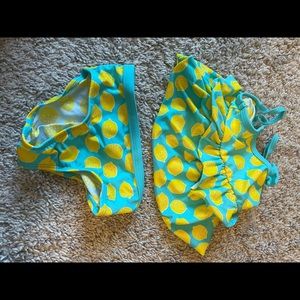 Lemon print bikini, size 3-6 months
